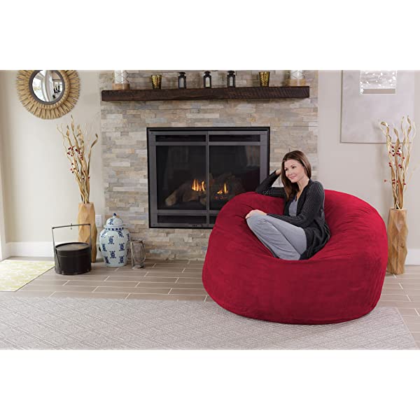 Chill Sack Bean Bag Chair: Giant 5' Memory Foam Furniture Bean Bag - Big Sofa with Soft Micro Fiber Cover - Navy Microsuede - Navy