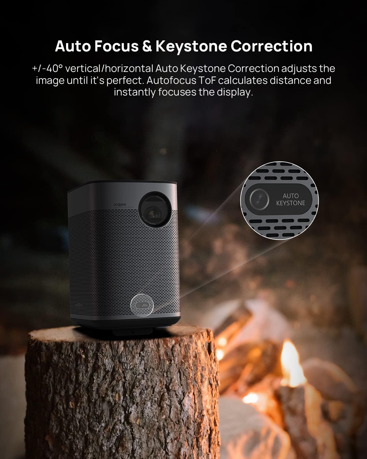 XGIMI Halo+ 1080P Portable Projector, 4K Input Supported, 700 ISO Lumens with Integrated Harman Kardon Speaker, Auto Focus&Keystone,ISA Technology, Android TV 10.0, Wireless Casting WiFi Bluetooth