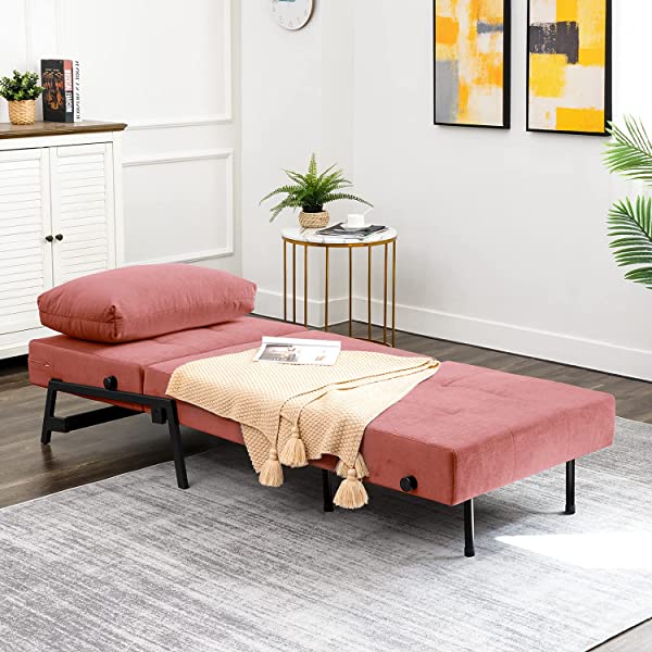 Vonanda Sofa Bed, Folding Velvet Sleeper Sofa, Modern Sleeper Chair Bed with Hidden Legs and Sturdy Frame for Small Living Space, Velvet Hunter Green