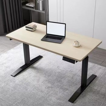 SHW 55-inch (approximately 143.1 cm) large electric height-adjustable vertical table, 137.1 x 71.4 cm, oak color