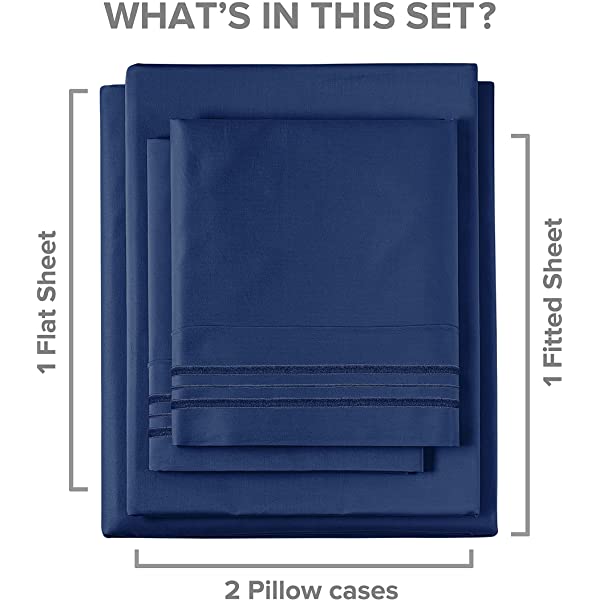 Queen Size Sheet Set - 4 Piece - Hotel Luxury Bed Sheets - Extra Soft - Deep Pockets - Easy Fit - Breathable & Cooling Sheets - Wrinkle Free - Comfy – Dark Grey Bed Sheets - Queens Sheets – 4 PC Queen Grey