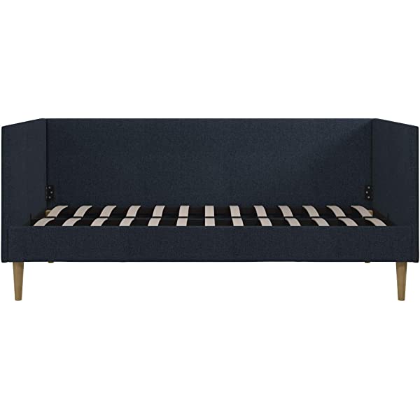 DHP Franklin Mid Century Upholstered Daybed, Sofa Bed, Twin Size Frame, Tan Linen Linen Twin Tan