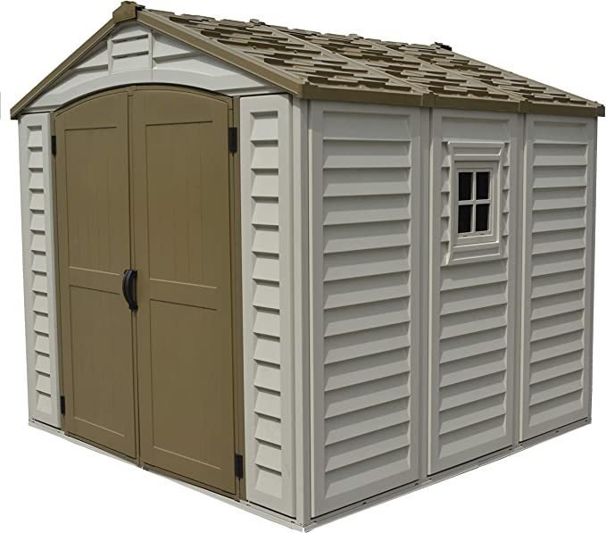 8' x 8' Plastic Garden Shed, Fire Retardant and Weatherproof, Ado Color