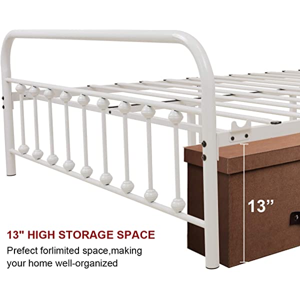 Black Metal Bed Frame Full Size with Headboard and Footboard Single Platform Mattress Base,Metal Tube and Iron-Art Bed（Full,Black） Full Black